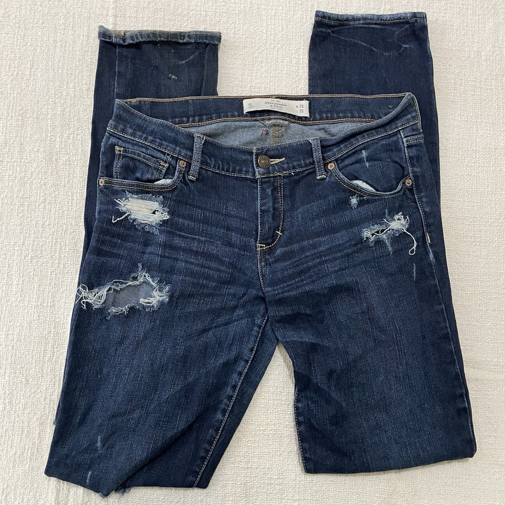 Abercrombie Fitch Jeans Women's 6L  28 X 35 ‎ Perfect Stretch Erin Dark Wash